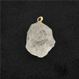 Clear Quartz Nugget Pendant Freeform, approx 10-14mm