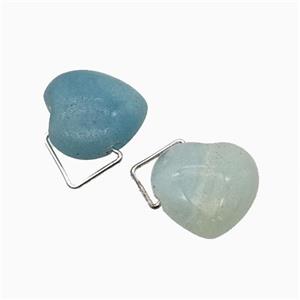 Natural Blue Amazonite Heart Pendant, approx 16mm