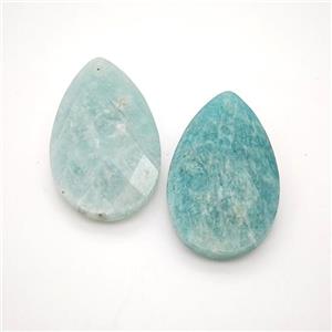 Natural Green Amazonite Teardrop Pendant Faceted, approx 18-30mm