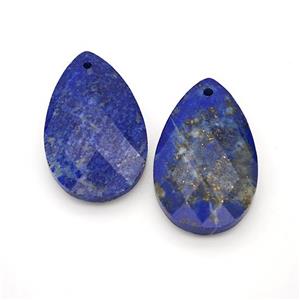 Natural Blue Lapis Lazuli Pendant Faceted Teardrop, approx 18-30mm