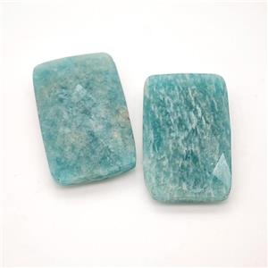 Natural Green Amazonite Rectangle Pendant Faceted, approx 18-30mm