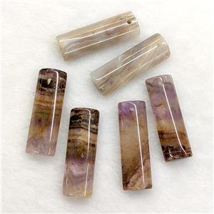 Natural Aurora Amethyst Agate Flat Column Pendant, approx 10-30mm