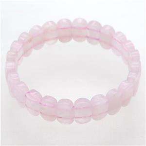 Rose Quartz Bracelet, stretchy, approx 8x14mm, 58mm dia