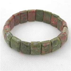 Unakite Bracelets, stretchy, approx 10-15mm