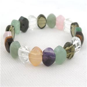 mixed Gemstone Bracelets, stretchy, approx 10-14mm