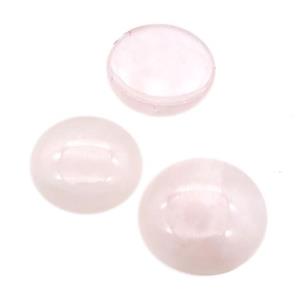 Rose Quartz Cabochon, circle, approx 20mm