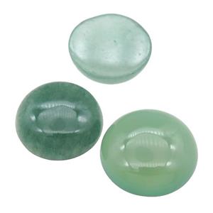 green Aventurine Cabochon, circle, approx 18mm