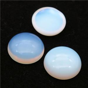 white Opalite Cabochon, circle, approx 18mm