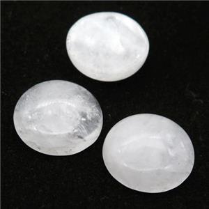 Crystal Quartz Cabochon, circle, approx 20mm