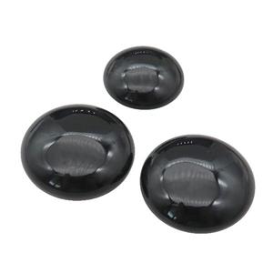 black Agate circle Cabochon, approx 25mm dia