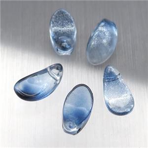 seablue crystal glass petal beads, approx 6-12mm