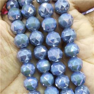 Jadeite Glass Beads, faceted round, approx 10mm, 72pcs per st