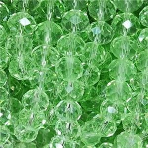 Green Chinese Crystal Glass Beads Faceted Rondelle, approx 8mm, 66pcs per st