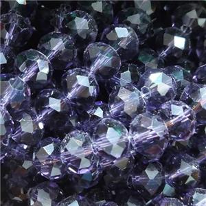 Lavender Chinese Crystal Glass Beads Faceted Rondelle, approx 8mm, 66pcs per st