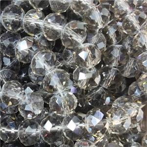 Smoky Chinese Crystal Glass Beads Faceted Rondelle, approx 8mm, 66pcs per st