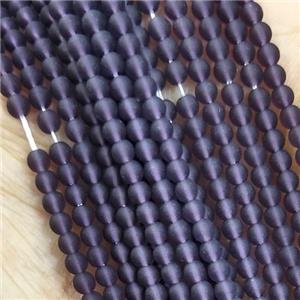 Purple Glass Seed Beads Round Matte, approx 2.7mm