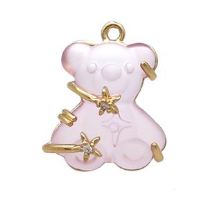 Lt.purple Resin Bear Pendant, approx 15-20mm