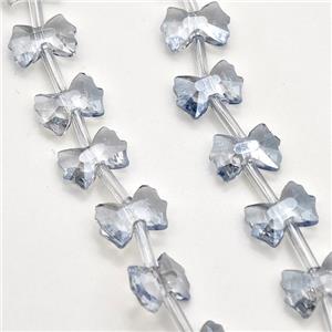 Chinese Crystal Glass Bow Beads Grayblue, approx 7-10mm