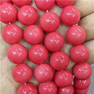 Red Lacquered Glass Beads Smooth Round, approx 16mm