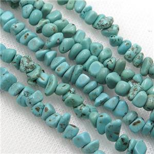 Magnesite Turquoise chip beads, approx 6-8mm