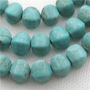 green Magnesite Turquoise lantern beads, approx 10mm