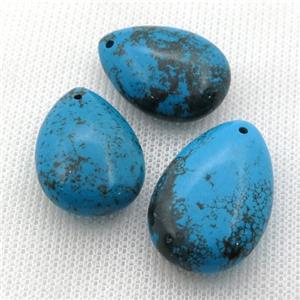 blue Sinkiang Turquoise teardrop pendant, approx 18-25mm