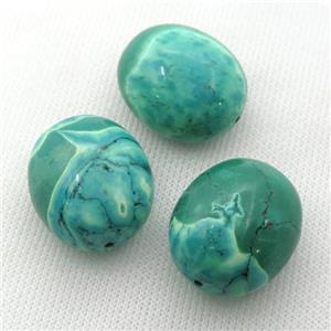 green Sinkiang Turquoise oval beads, approx 25-30mm