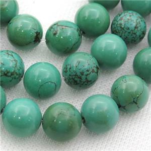 green Sinkiang Turquoise round Beads, approx 14mm dia