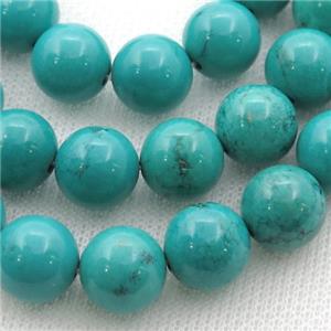 teal Sinkiang Turquoise round beads, approx 4mm dia