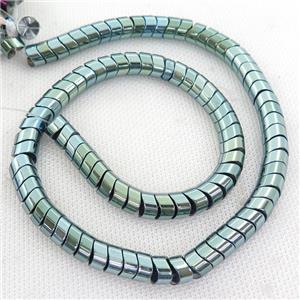 green Hematite wave Beads, snakeskin, approx 8mm