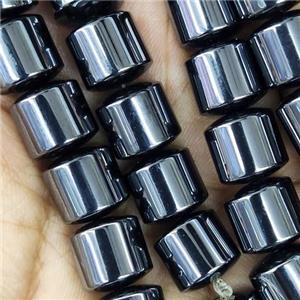 black Hematite tube beads, approx 4mm