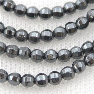 black Hematite lantern beads, approx 8mm dia