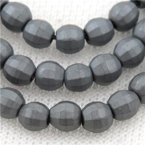 matte black Hematite lantern beads, approx 8mm dia