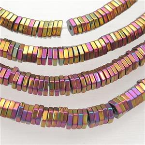 Hematite Hexagon Beads PurpleGold Electroplated, approx 4mm