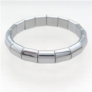 Silver Hematite Bracelet Stretchy, approx 10mm, 55mm dia