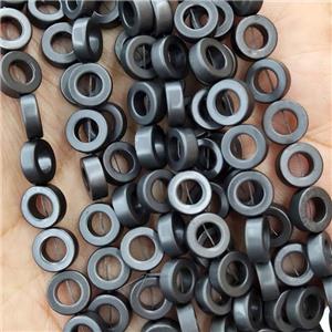 Black Hematite Ring Beads Circle Matte, approx 8mm