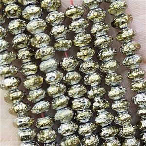 Hematite Rondelle Beads Lt.gold Electroplated, approx 4x6mm