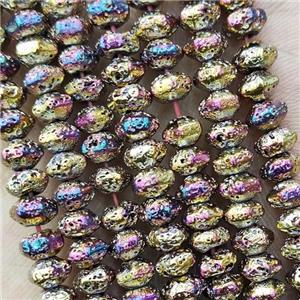 Hematite Rondelle Beads Multicolor Electroplated, approx 4x6mm