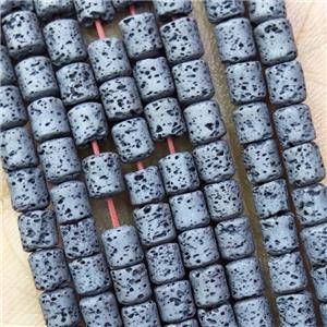 Black Hematite Beads Tube Hollow, approx 4x5mm