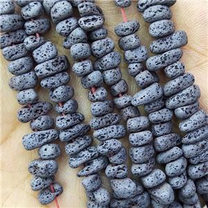 Black Hematite Beads Freeform Hollow, approx 5-8mm