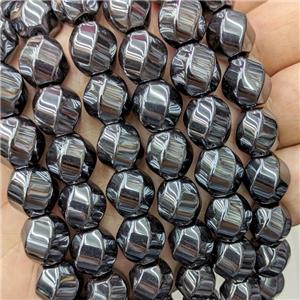 Hematite Twist Beads Black, approx 10mm