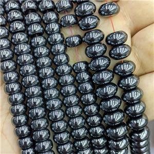 Black Hematite Beads Smooth Rondelle, approx 2x4mm