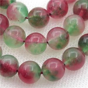 Dichromatic Spong Jade Beads, round, approx 14mm dia