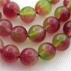 Dichromatic Spong Jade Beads, round, approx 8mm dia