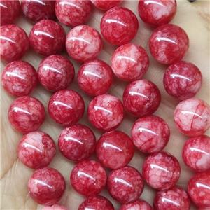 round red Jade Beads, dye, approx 10mm dia