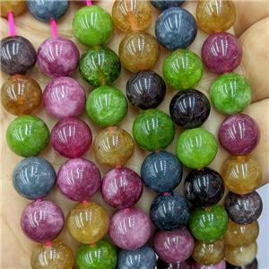 Spong Jade Beads Smooth Round Mix Color, approx 14mm dia