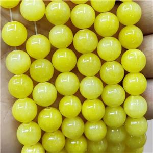 Natural Honey Jade Beads Olive Dye Smooth Round, approx 8mm dia