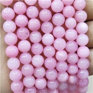 Natural Honey Jade Beads Pink Dye Smooth Round, approx 12mm dia