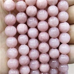 Natural Honey Jade Beads Pink Dye Smooth Round, approx 6mm dia