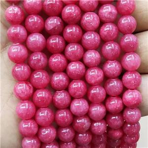 Natural Honey Jade Beads Red Dye Smooth Round, approx 12mm dia